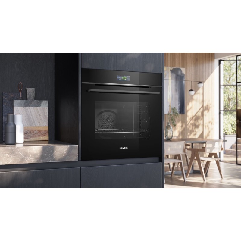 Siemens HB774G1B2 - iQ700 - Inbouwoven - 60 x 60 cm - Air Fry-functie: voor perfect en gezonde gefrituurde gerechten - Eenvoudig te reinigen met pyrolytische zelfreiniging - Home Connect -Zwart