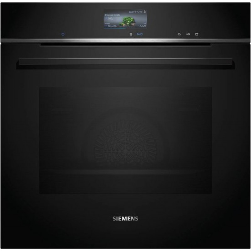 Siemens HS736G1B1 - iQ700 - Inbouwoven met stoom - 60 cm x 60 cm - 4D Hetelucht - Air Fry-functie: voor perfect en gezonde gefrituurde gerechten - Zwart - Home Connect