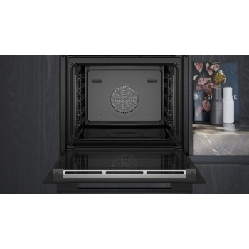 Siemens HS736G1B1 - iQ700 - Inbouwoven met stoom - 60 cm x 60 cm - 4D Hetelucht - Air Fry-functie: voor perfect en gezonde gefrituurde gerechten - Zwart - Home Connect