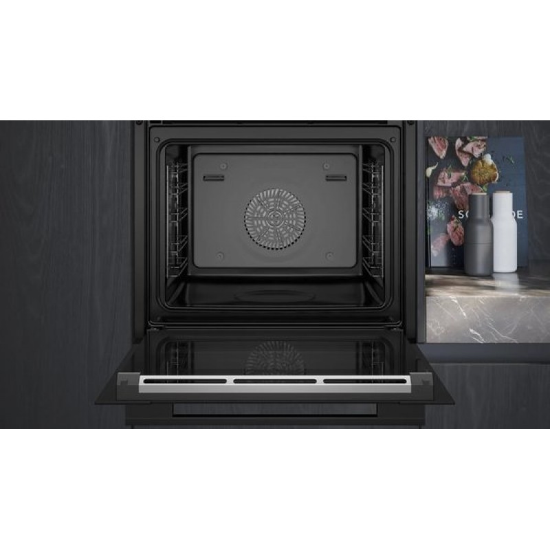 Siemens HS736G1B1 - iQ700 - Inbouwoven met stoom - 60 cm x 60 cm - 4D Hetelucht - Air Fry-functie: voor perfect en gezonde gefrituurde gerechten - Zwart - Home Connect