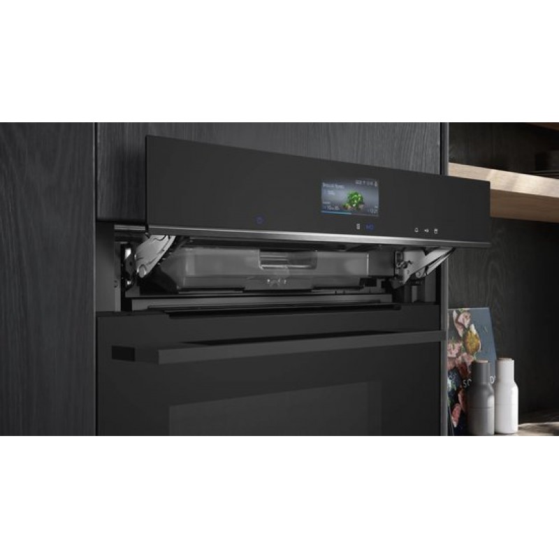Siemens HS736G1B1 - iQ700 - Inbouwoven met stoom - 60 cm x 60 cm - 4D Hetelucht - Air Fry-functie: voor perfect en gezonde gefrituurde gerechten - Zwart - Home Connect