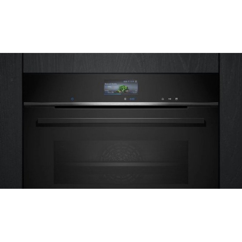 Siemens HS736G1B1 - iQ700 - Inbouwoven met stoom - 60 cm x 60 cm - 4D Hetelucht - Air Fry-functie: voor perfect en gezonde gefrituurde gerechten - Zwart - Home Connect