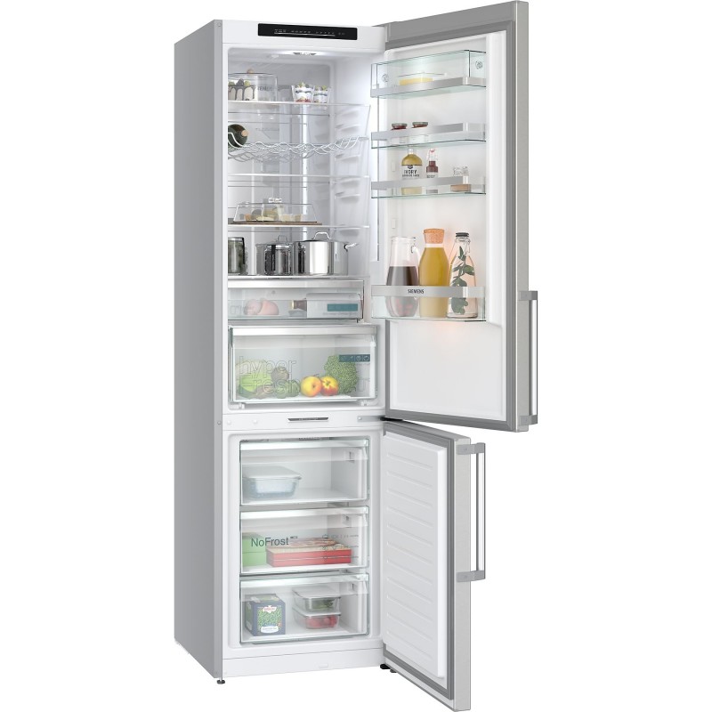 SIEMENS KG39NAIAU iQ500 Koel-vriescombinatie (A, 363 l, 2030 mm hoog, NoFrost, geborsteld staal, anti-vingerafdruk)