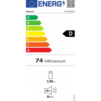 Siemens KI21RADD1 - Inbouwkoelkast - Soft Close - 28 dB - Omkeerbaar