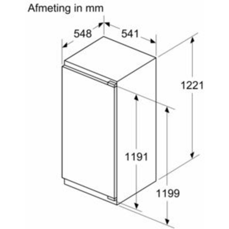 SIEMENS KI42LVFE0 - Inbouw Koelkast met vriesvak - Nishoogte 122.5 cm