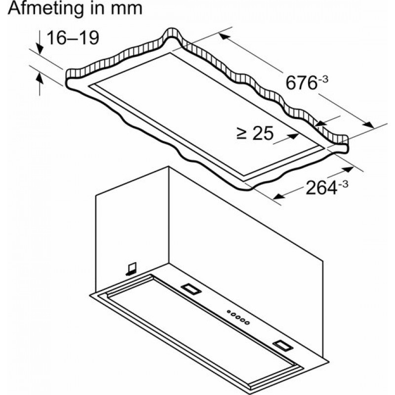 Siemens LB77NAC50 - iQ500 - Afzuigkap - Volledig integreerbaar - 70 cm - RVS - Energielabel A