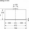 Siemens LB77NAC50 - iQ500 - Afzuigkap - Volledig integreerbaar - 70 cm - RVS - Energielabel A