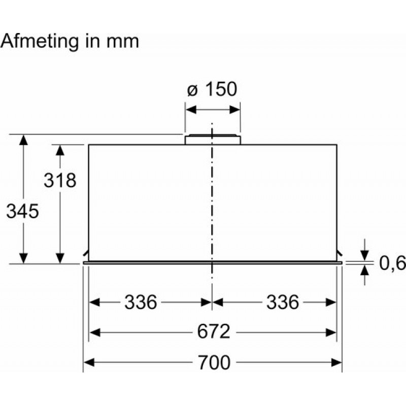 Siemens LB77NAC50 - iQ500 - Afzuigkap - Volledig integreerbaar - 70 cm - RVS - Energielabel A