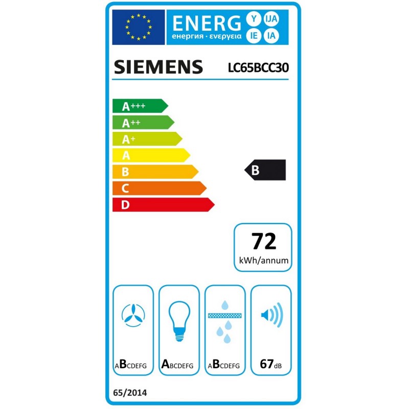 Siemens LC65BCC30 - iQ300 - Afzuigkap - Wandschouwkap - 60 cm