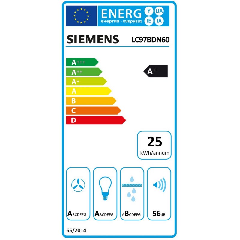 Siemens LC97BDN60 - iQ500 - Afzuigkap - Wandschouwkap - 90 cm - Zwart - Energielabel A