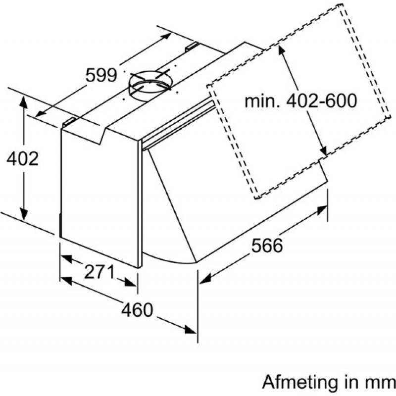 Siemens LE63MAC00 - iQ100 - Afzuigkap - Integreerbare afzuigkap - 60 cm