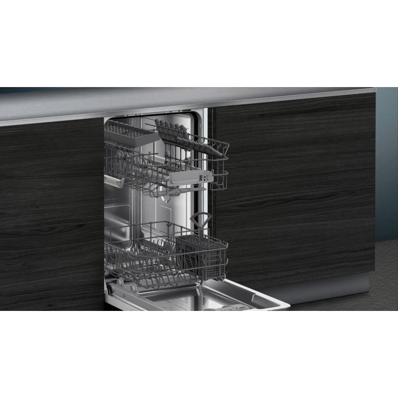 Siemens SR61HX16KE - iQ100 - Vaatwasser- Inbouwvaatwasser - 45 cm - Smal model - Energielabel E - Home Connect - varioSpeed Plus: je vaat tot wel drie keer zo snel schoon -infoLight