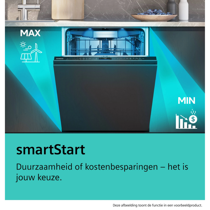 Siemens SX65ZX17CE - Vaatwasser inb. 60cm vol geintegreerd - Zeer stil - 40 dB - ['Lade'] - ['Zeolith']