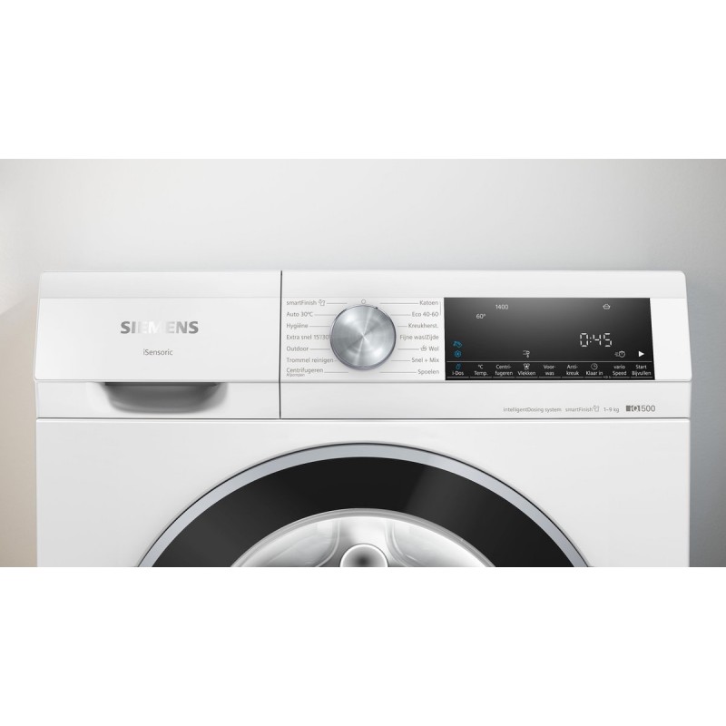 Siemens WG44G2FLNL - iQ500 - Wasmachine - 9 kg - 1400 rpm - Energielabel A - Automatisch doseren - smartFinish: vermindert kreukels tot 50% - speedPack L: verkort wasprogramma's met varioSpeed