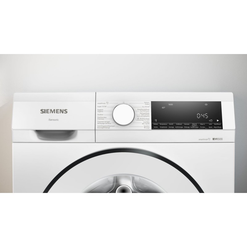 Siemens WG46G2ZEFG - iQ500 - Wasmachine - 9 kg - 1600 rpm - Energielabel A - SmartFinish: vermindert kreukels tot 50% - speedPack L: verkort wasprogramma’s tot 15 of 30 minuten