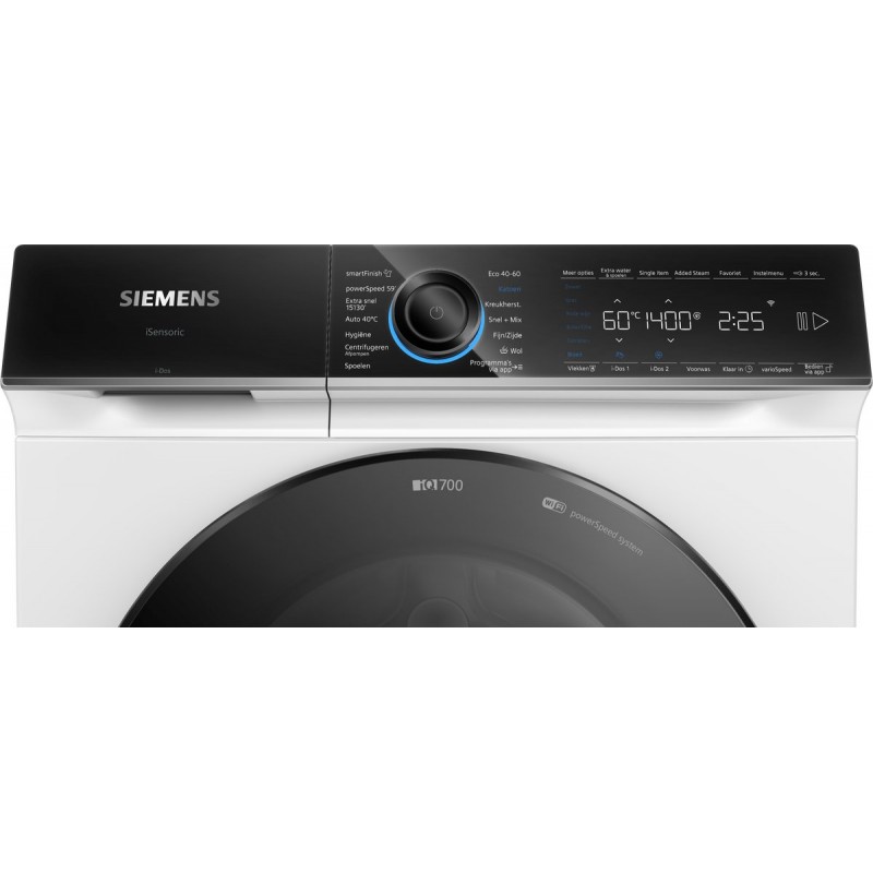 Siemens WG64B2ABNL - iQ700 - Wasmachine met stoom – 11 kg – 1400 rpm – 30% zuiniger dan Energieklasse A – Automatisch doseren - speedPack XL: versnelde programma's - Home Connect