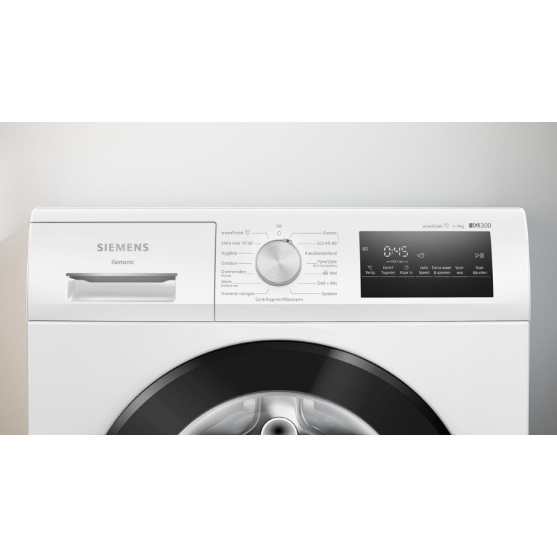 Siemens WM14N27KNL - iQ300 - Wasmachine met stoom - 9 kg - 1400 rpm - Energielabel A - smartFinish: vermindert kreukels tot 50% - Stil -speedPack L: verkort wasprogramma's met varioSpeed