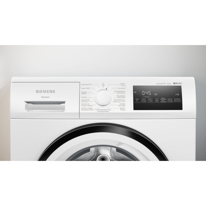 Siemens WM14N2M4FG - iQ300 - Wasmachine met stoom - 1400 rpm - Energielabel A - smartFinish: vermindert kreukels tot 50% -speedPack L - Verkort wasprogramma's - NL/FR display