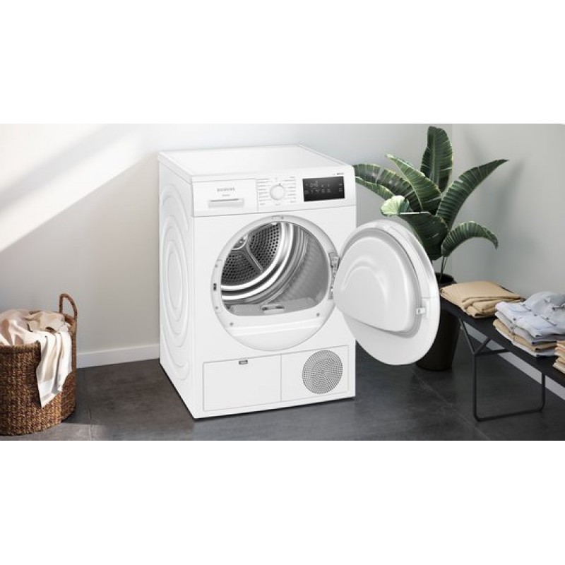 Siemens WT43H00SNL - iQ300 - Wasdroger - Warmtepompdroger - 8 kg - AutoDry technologie beschermt kleding - Outdoor-programma: veilig drogen van waterafstotende kleding en buitenkleding