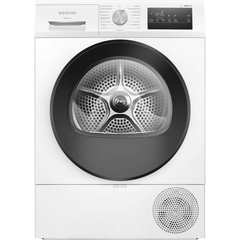 Siemens WT45H20ONL - iQ300 - Wasdroger - Warmtepompdroger - 8 kg - Zeer stil - Uitstekende droogresultaten met autoDry - Outdoor-programma: veilig drogen van waterafstotende kleding en buitenkleding